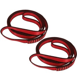 FOSER 18mm Nylon Climbing Sling Runner, 23KN Nylon Rope,Apply to Rock Climbing, Mountaineering, Hiking, Downhill, Emergency Equipment, etc (Red(2pcs), 60cm/24inch)