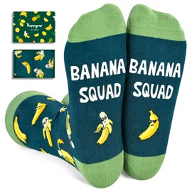 HAPPYPOP 2024 Funny Socks for Men Women Teens - Banana Socks Fruit Socks, Banana Gifts for Banana Lovers