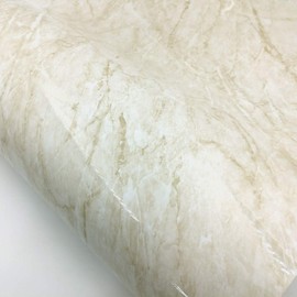 RoyalWallSkins Marble Interior Film Self Adhesive Glossy Marble Paper, Faux Marble Paper for Countertop Kitchen Cabinet Furniture 24" x 78.7" (Solapur MCP7037HH)