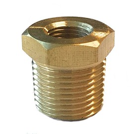 Brass Bushing 1/8" NPT Female x 3/8" NPT Male 100% BRASS connector Fitting reducer adapter coupling [110B 02-06]