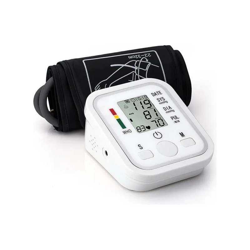 Baumanómetro Digital De Brazo Medidor Presión Arterial Pulso Color Blanco