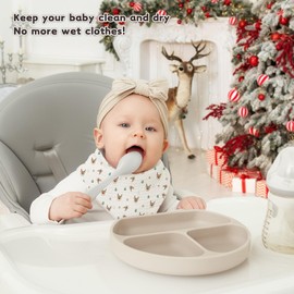 Susurration Muslin Baby Drool Bibs 6Pack Soft Triangular Adjustable Baby Bandana Bibs for Unisex Girls & Boys (Merry Christmas)