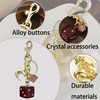 2 pack Dice Crystal Drip Purse Key Chain Charms, Red