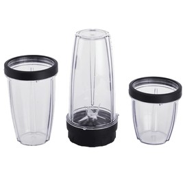 10-Piece Blender Set, Black, 300W, With 3 Jars (10oz, 16oz, 18oz), 2 Drinking Lids, Multi-Functional, Compact And Powerful Blender Set