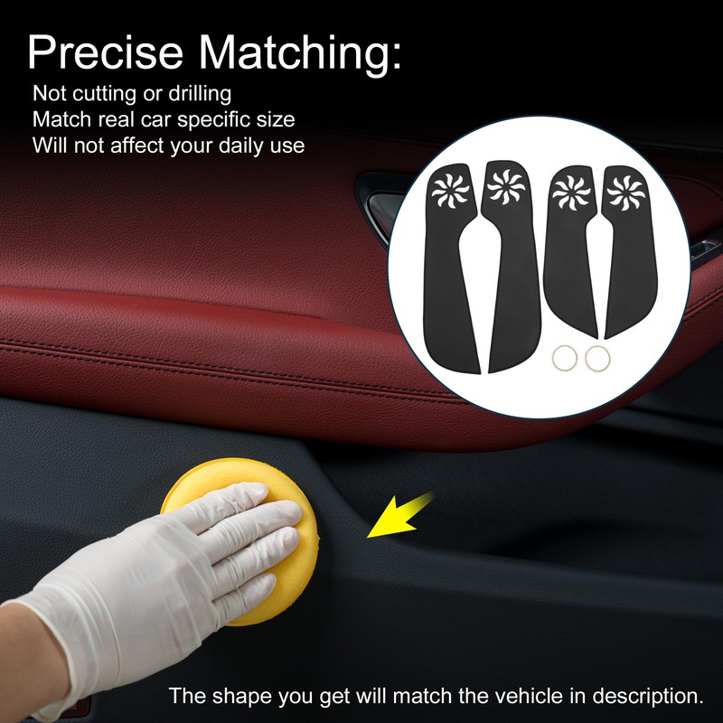 X AUTOHAUX Leather Car Door Anti Kick Pad Sticker for