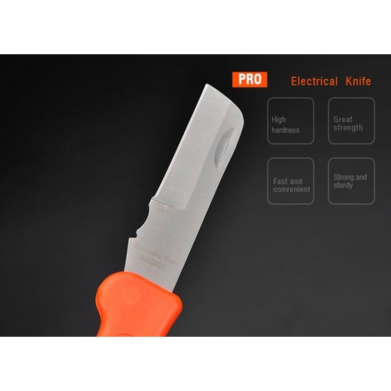 Edward Tools Electrician Straight Blade Knife - Lockback Folding Design
