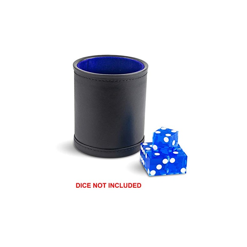 Small and Quiet Felt-Lined Synthetic Leather Dice Cup for Yahtzee,