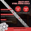 kuailebuy Steel Winch Cable,3/8" x 100' Wire Rope with Swivel