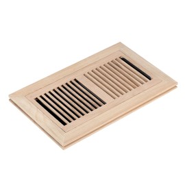 Homewell White Oak Wood Floor Register, Flush Mount Vent with Damper, 6X10 Inch, Unfinished