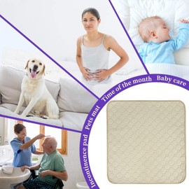 Waterproof Seat Pad Absorbent Incontinence Pad Washable Reusable Seat Protector Pad Four Layers Healthcare Chair Pad Non-Slip Under Pad for Men Women Baby Senior and Pet,22"X21"