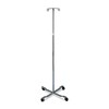 Medline 4 Leg IV Poles Stand, 2 Hook, 4 Caster,