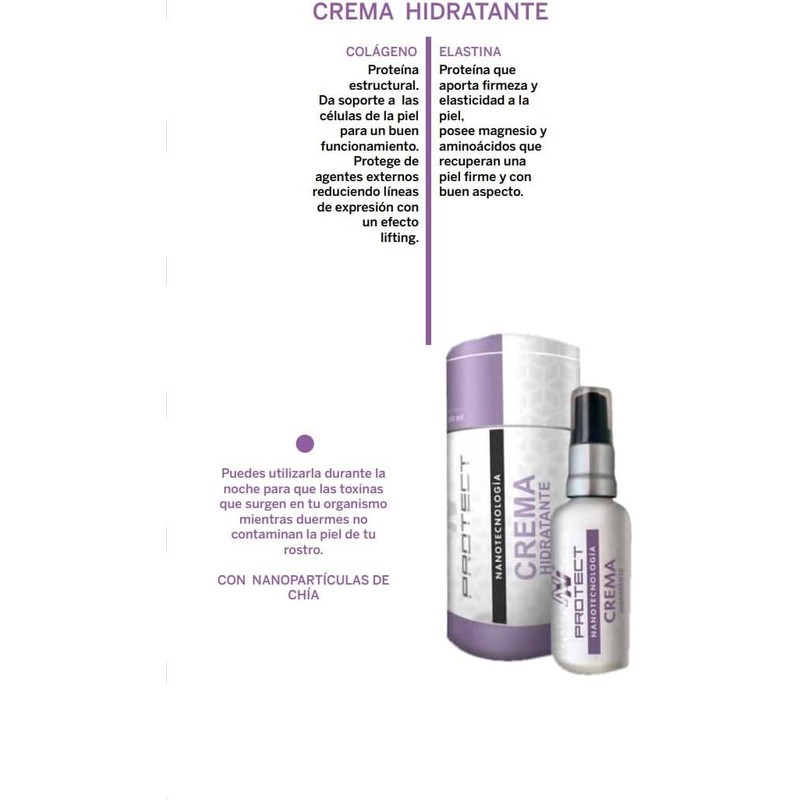 Crema Hidratante facial con extracto de chía nano + colágeno