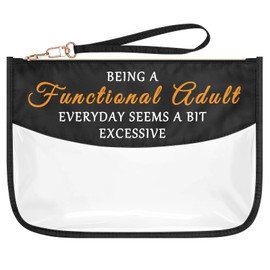 Funny Adult Gifts for Women Zipper Makeup Bag Adult Sarcastic Gifts for Females Clear Cosmetic Bag Novelty Gifts for Her Friends Mom Boss Coworker Employee Humor Birthday Gifts Travel Toiletry Pouch
