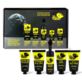 The Bald Theory Ultimate Kit, Complete Cleansing, Moisturizing, Hydrating & Protector Power Shield with Hyaluronic Acid, Salicylic Acid, Tea Tree, Mint Oil & Aloe Vera. Pack of 5. Made in Germany