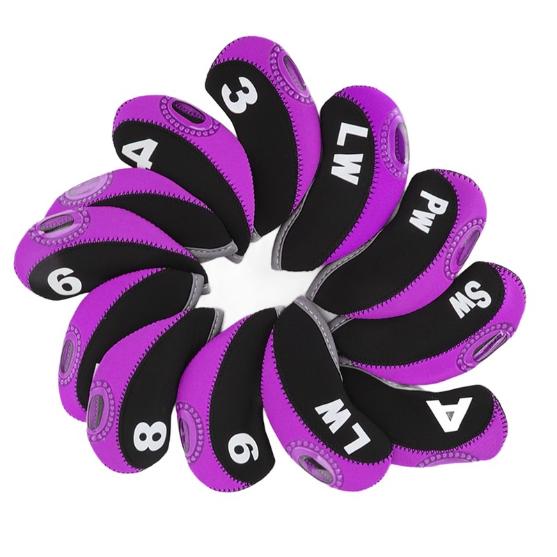12PCS Golf Club Head Covers Neoprene Scratch Proof Golf Club