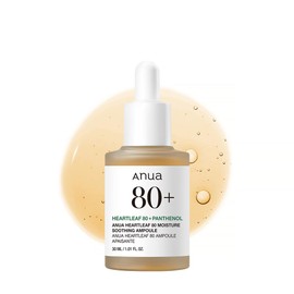 ANUA (アヌア) Heartleaf 80 Moisture Ampoule 30ml, Skin Serum, Serum, Moisture Hydration, Keratin Care, Hyaluronic Acid, Unstable Skin, Oily Skin Heartleaf Serum, Skin Care, Korean Beauty Serum, Korean