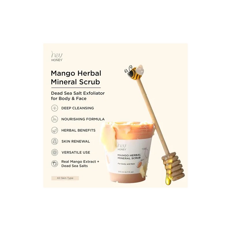 Hey Honey Skincare Mango Herbal Mineral Scrub Exfoliante De