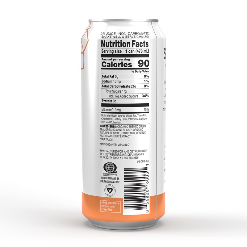 Steaz Organic Iced Green Tea Antioxident Brew, Peach, 16 Fl