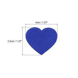 QUARKZMAN Iron-On Patches, Dark Blue, Iron-On Patches, Heart-Shaped Patches for Clothes, Jackets, Backpacks, Repairing Decorations, Pack of 30, 40 x 35 mm