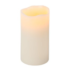 Everlasting Glow LED Wax Candle with Timer, Bisque Color, Vanilla Scent, 3" x 6"