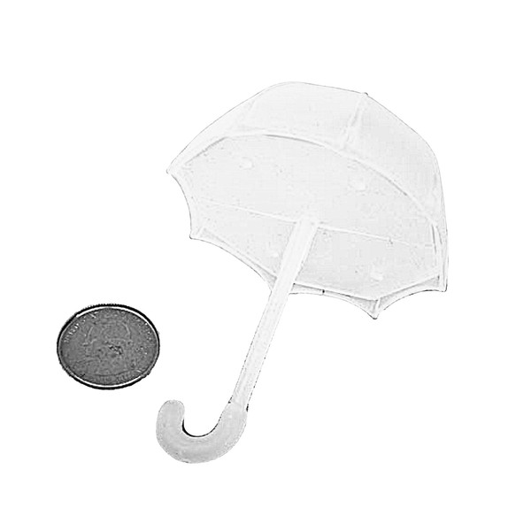 NST 12 Fillable Plastic Baby Bridal Shower Umbrellas Favors - White