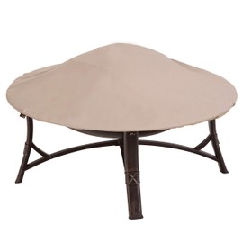 Modern Leisure 2926 Chalet Round Fire Pit Cover (44 inches) Water-Resistant, Khaki/Fossil