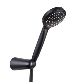 TATAY 1-function black ABS shower holder kit, including multi-position holder, and 1.5m black PVC hose