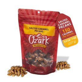 OZARK NUT ROASTERS, Salted Caramel Pecans, Sweet & Salty Flavored Snacks, World-Class Gourmet Candied Nuts, Resealable Pack of 1 (7.0 Ounces)