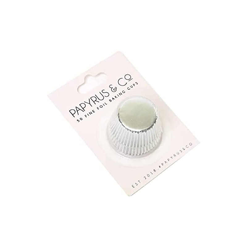 Papyrus Mini Foil Baking Cup 50-Pieces, 35 mm Size, Silver