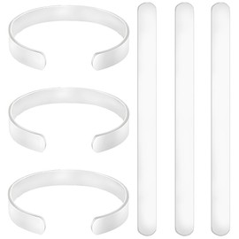 Beebeecraft 6Pcs Bracelet Blanks 6.7x0.8 Inch 304 Stainless Steel Bangle Blanks Metal Core for Jewelry Making DIY Crafts Stamping Customizing Bending