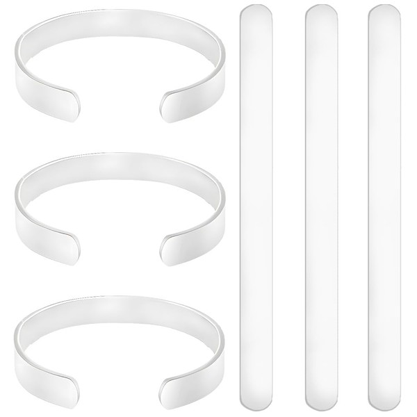 Beebeecraft 6Pcs Bracelet Blanks 6.7x0.8 Inch 304 Stainless Steel Bangle