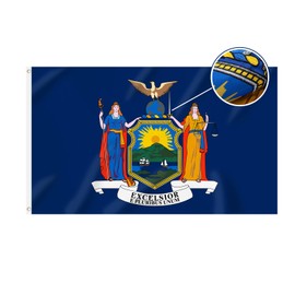 FLAGPARK New York State Flag 4X6 Ft NY Flags Heavy Duty Embroidery for Outdoors Banner with 2 Brass Grommets