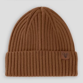 TILUYAMO Winter Hats for Women Men, Fleece Lined Cuffed Beanie Winter Knit Wool Beanies Warm Chunky Hat(Brown)