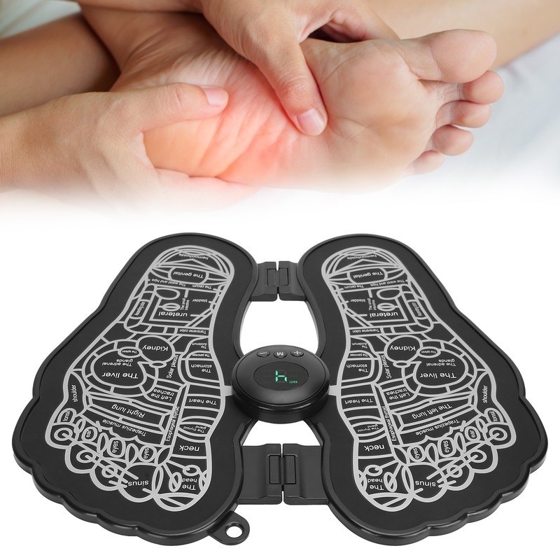 Rechargeable EMS Foot Massage Pad Foldable Adjustable Foot Massager Stimulator