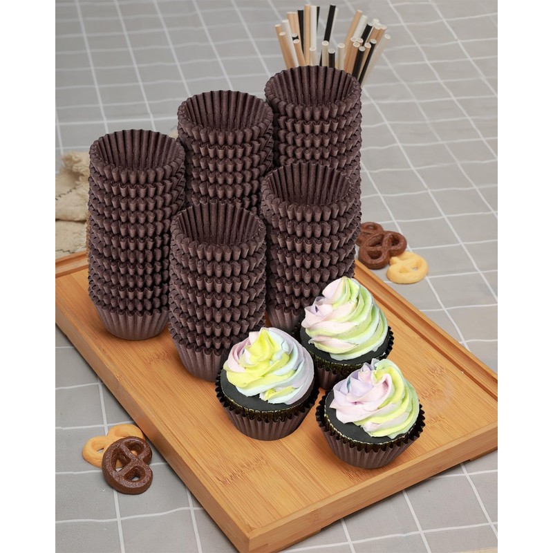 Gcardist Mini 500-Count Coffee Cupcake Liners Muffin Liners Food Grade