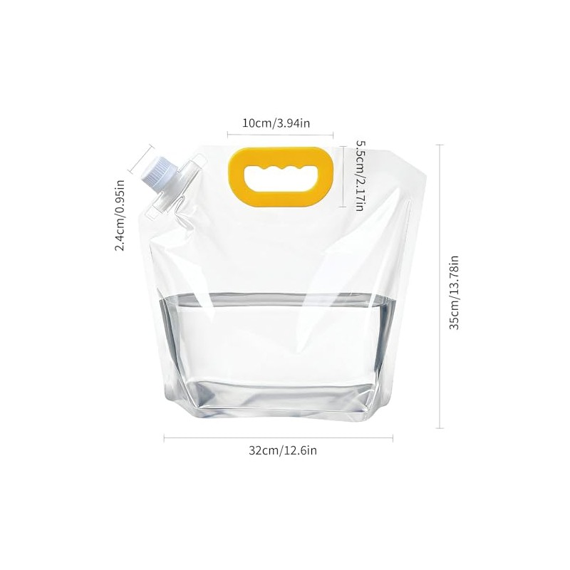 Drinking Bag Set, Transparent, Plastic, Untreated, Leak-proof & Reusable, Ideal