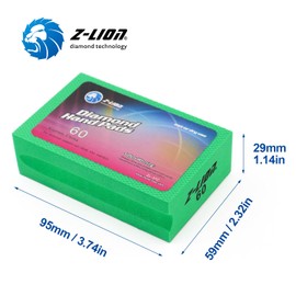 Z-Lion Glass Stone Diamond Hand Polishing Pads Electroplated Grit 60