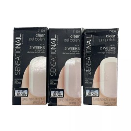 SensatioNail 3 PACK SensatioNail Color Gel Polish 71635 CLEAR Transparent Shade NOS *READ*