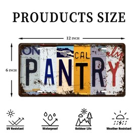 Retro Vintage License Plate Wall Decor, Pantry Metal Tin Sign for Home Kitchen Restaurant Coffee Shop Store Modern Farmhouse Wall Decor Housewarming Gift, 12x6 Inch