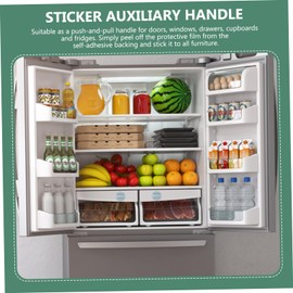 Operitacx 1 Satz Fenster Kühlschrankhandschuhschuhset Handhaben Schwarz Griffe Schublade Tür Kühlschrankgriff Selbstklebender Griff Kein Drillgriff Kabinettsgriff Klebstoff 10 Stück