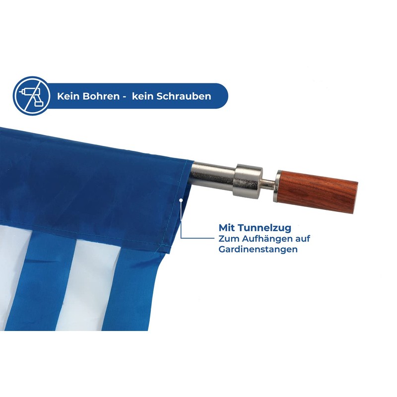 Wenko Door Curtain, blue-white