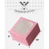 qiqee Pink Bakery Boxes with Window 100pcs 4x4x2.5 Mini Cookie