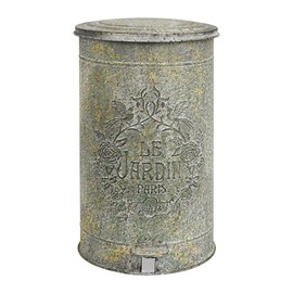 Zokyntrix Retro Outdoor Trash Can with Lid 17L/4.5 Gallon Waste Container with Pedal Garbage Poop Bin Kitchen Waste Bins Touchless Bathroom Garbage Can Room Park Garden Decor