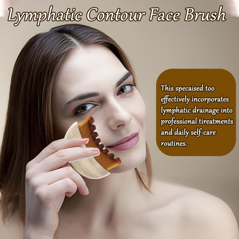 Lymphatic Contour Face Brush,Dry Brushing Face Brush,Lymphatic Drainage Massager for