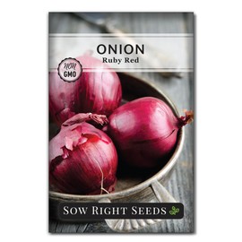 Sow Right Seeds - Ruby Red Onion Seeds for Planting - Non-GMO Heirloom Packet with Instructions to Plant a Home Vegetable Garden - Grow Robust and Tasty Long Day Onions - Kitchen Staple