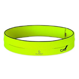 FlipBelt Running Belt, Neon Yellow, Medium