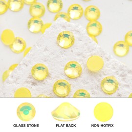 novani Novani 3000 Pieces Flatback Rhinestones Glass Round Gems F-Lt.Yellow Crystals for Nail Art DIY Crafts Clothes Shoes,SS10,2.7-2.9mm