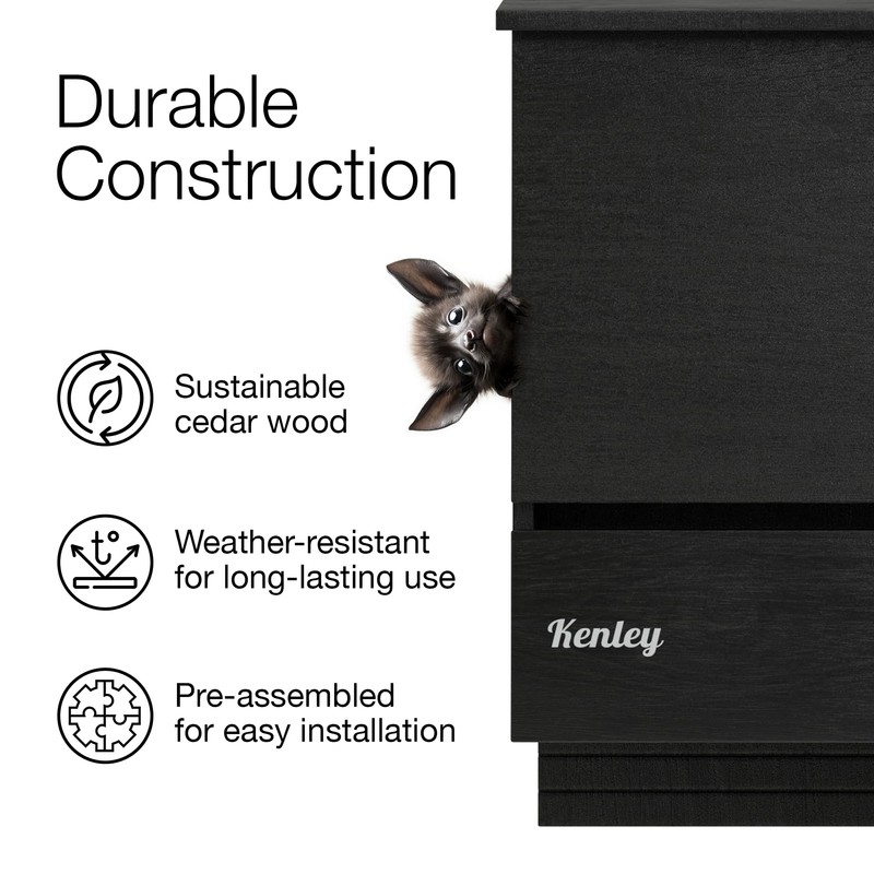 Kenley Bat House - Large Outdoor Bat Box Shelter with