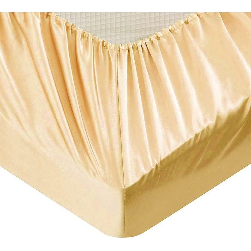 Silky Satin Fitted Sheet Only Classic Luxury Silky Soft Bed