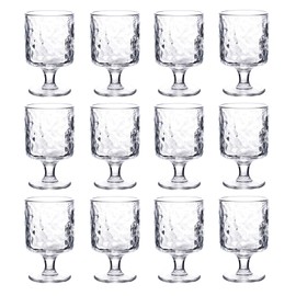 Aurfedes Hobnail Drinking Glasses Set of 8, Vintage Water Goblets Glassware, 8oz Hobnail Goblets Set, Elegant Water Goblets, Beverage Stemmed Glass Cups (12PCS-A)